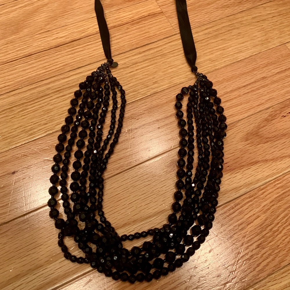 2/$10 - Long Black Beaded Necklace - Picture 2 of 2